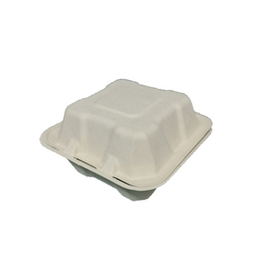 Sugarcane Pulp Clamshell Burger Box (500pcs)