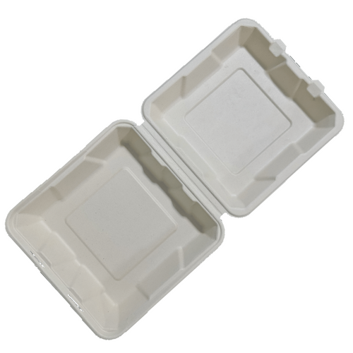 Sugarcane Pulp Clamshell Lunchbox - Large (200pcs)