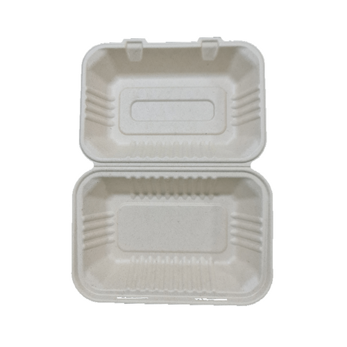 Sugarcane Pulp Clamshell Lunchbox - Small (300pcs)